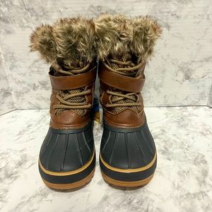 Water resistant Insulated Fur Lined Winter Snow Boots Little Kid Size 13